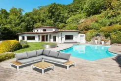 Sofa Ogrodowa Ze Stolikiem Holiday White 242x242 Cm
