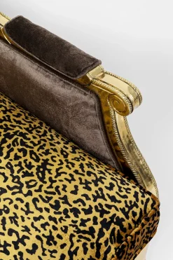 Sofa 2-os. Glamour Do Salonu Panterka Rama Złota 135 Cm