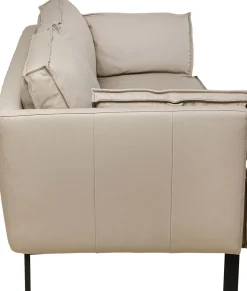 Sofa 3-os. Skórzana Szara Nogi Czarne 233 Cm