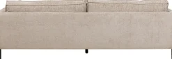 Sofa 3-os. Tapicerowana W Kolorze Szarym Nogi Stal Czarne 233 Cm