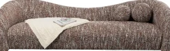 Sofa 3-osobowa Brązowa Tkanina Melanżowa 261 Cm Organiczne Kształy