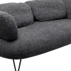 Sofa 2-osobowa Czarna Tkanina Melanżowa 182 Cm