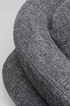 Sofa 2-osobowa Czarna Tkanina Melanżowa 182 Cm