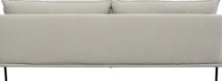 Sofa 3-osobowa Do Salonu Kremowa Z Czarnymi Stalowymi Nogami 245 Cm