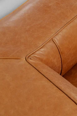 Sofa 3-osobowa Jasnobrązowa Ekskluzywna Skóra Semianilinowa 220 Cm