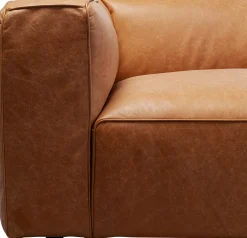 Sofa 3-osobowa Jasnobrązowa Ekskluzywna Skóra Semianilinowa 220 Cm