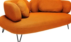 Sofa 2-osobowa Nowoczesna Tapicerka Pomarańczowa Nogi Czarne 182 Cm