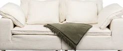 Sofa 3-osobowa Skandynawska Biała Z Poduszkami 230 Cm