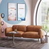 Sofa 3-osobowa Skóra Semianilinowa Brązowa 226 Cm