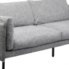 Sofa 3-osobowa W Kolorze Szarym Nogi Stalowe Czarne 230 Cm