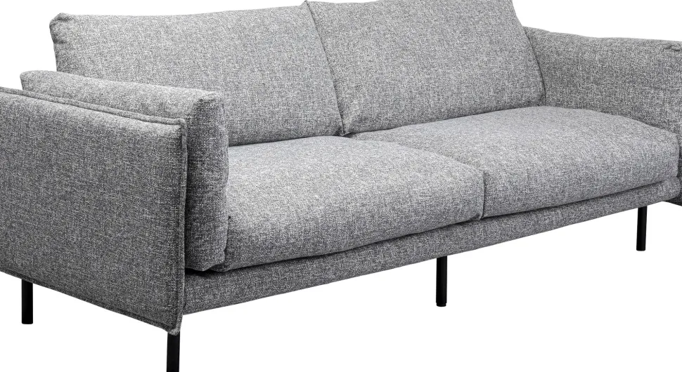Sofa 3-osobowa W Kolorze Szarym Nogi Stalowe Czarne 230 Cm