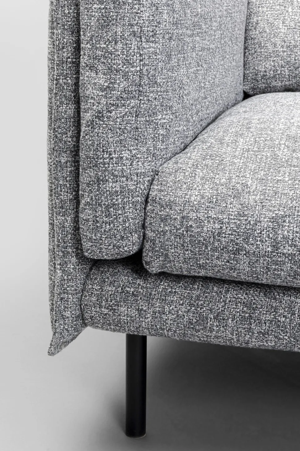 Sofa 3-osobowa W Kolorze Szarym Nogi Stalowe Czarne 230 Cm