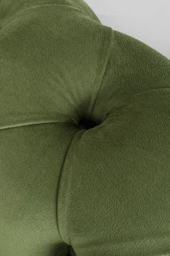 Sofa 3-osobowa Welurowa Pikowana Zielona Glamour 240 Cm Nogi Złote