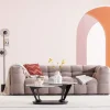 Sofa Pikowana 3-osobowa Jasnobrązowa 240 Cm