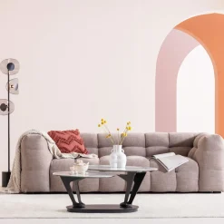 Sofa Pikowana 3-osobowa Jasnobrązowa 240 Cm
