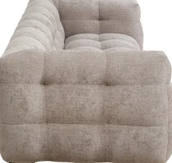 Sofa Pikowana 3-osobowa Jasnobrązowa 240 Cm