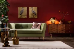 Sofa Rimini 160x76 Cm Oliwkowa 2-osobowa