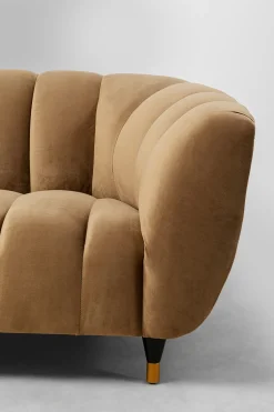 Sofa Spectra 245x71 Cm Brązowa Welurowa