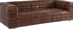 Sofa Square Dance 234x112 Cm Skóra Naturalna