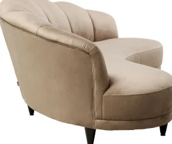 Sofa Welurowa 3-osobowa 233 Cm Beżowa