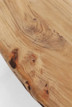 Stół 6-8 Osobowy Do Loftu Naturalny Drewniany Blat Akacja Czarne Metalowe Nogi 160x80 Cm