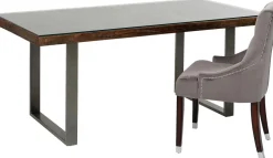 Stół Conley 180x90 Cm Brązowy Nogi Stalowe