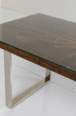 Stół Conley 180x90 Cm Brązowy Nogi Chromowane