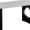 Stół Do Jadalni Blat Ceramiczny Odcienie Szarości Nogi Czarne Stalowe 180x90 Cm