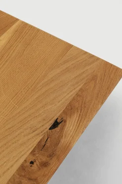 Stół Do Jadalni Blat Drewno Dębowe Olejowane Nogi Krzyżowe Czarne Stalowe 200x100 Cm