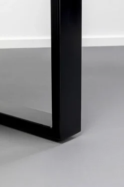 Stół Do Jadalni Blat Kamionkowy Nogi Czarne Stalowe 180x90 Cm