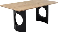 Stół Do Jadalni Blat Z Drewna Akacjowego Nogi Czarna Stal 180x90 Cm