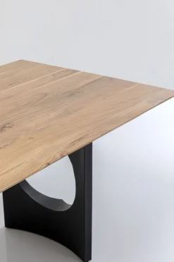 Stół Do Jadalni Blat Z Drewna Akacjowego Nogi Czarna Stal 180x90 Cm