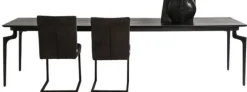 Stół Duży Do Jadalni Blat Drewno Mango Nogi Stalowe 300x110 Cm