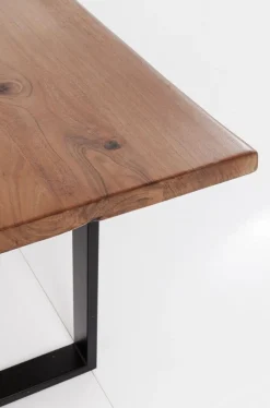 Stół Harmony Walnut 160x80 Cm Akacja Nogi Chromowe Matowe