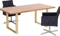 Stół Jackie 160x80 Cm Dąb - Nogi Złote