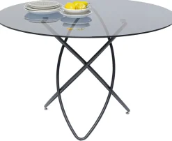 Stół Molekular Ø120 Cm Czarny - Blat Szklany