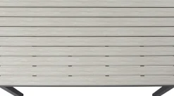 Stół Ogrodowy Blat Prostokątny Szary Polywood Nogi Z Aluminium Czarne 180x90 Cm