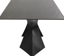 Stół Ogrodowy Czarny Blat Ceramika Nogi Aluminium 180x90 Cm