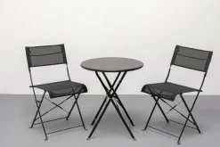 Stół Ogrodowy Mały W Kolorze Czarnym Aluminiowy Ø60 Cm
