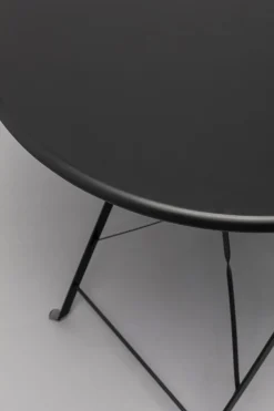 Stół Ogrodowy Mały W Kolorze Czarnym Aluminiowy Ø60 Cm