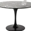 Stół Okrągły Blat Ceramiczny Czarny Podstawa Stalowa Ø120 Cm