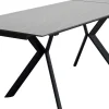 Stół Rozkładany Blat Czarny Kamionkowy Nogi Stalowe 140-200x80 Cm