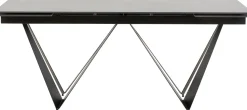 Stół Rozkładany Czarny Blat Ceramika Nogi Stalowe 180-260x90 Cm