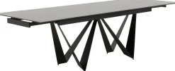 Stół Rozkładany Czarny Blat Ceramika Nogi Stalowe 180-260x90 Cm