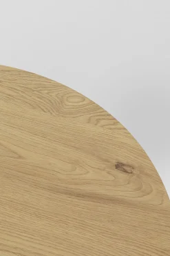 Stół Skandynawski W Okleinie Dębowej Noga Biała Ø80 Cm
