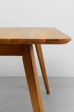 Stół Z Drewna Dębowego Blat Prostokątny 160x90 Cm