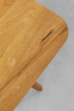 Stół Z Drewna Dębowego Blat Prostokątny 180x90 Cm