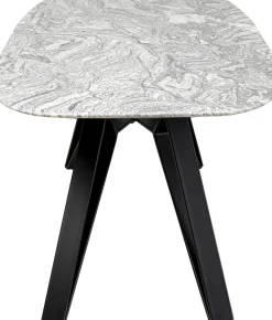 Stół Z Granitowym Blatem I Czarnymi Stalowymi Nogami 180x90 Cm