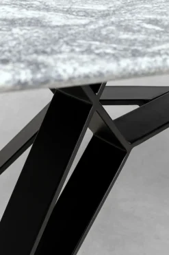 Stół Z Granitowym Blatem I Czarnymi Stalowymi Nogami 180x90 Cm