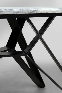 Stół Z Granitowym Blatem I Czarnymi Stalowymi Nogami 180x90 Cm